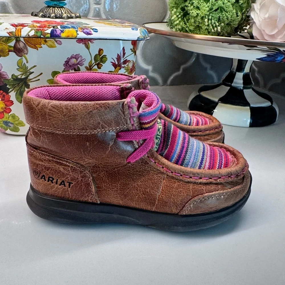 Ariat Toddler Cruiser Boots Brown Serape Pink Western Shoes